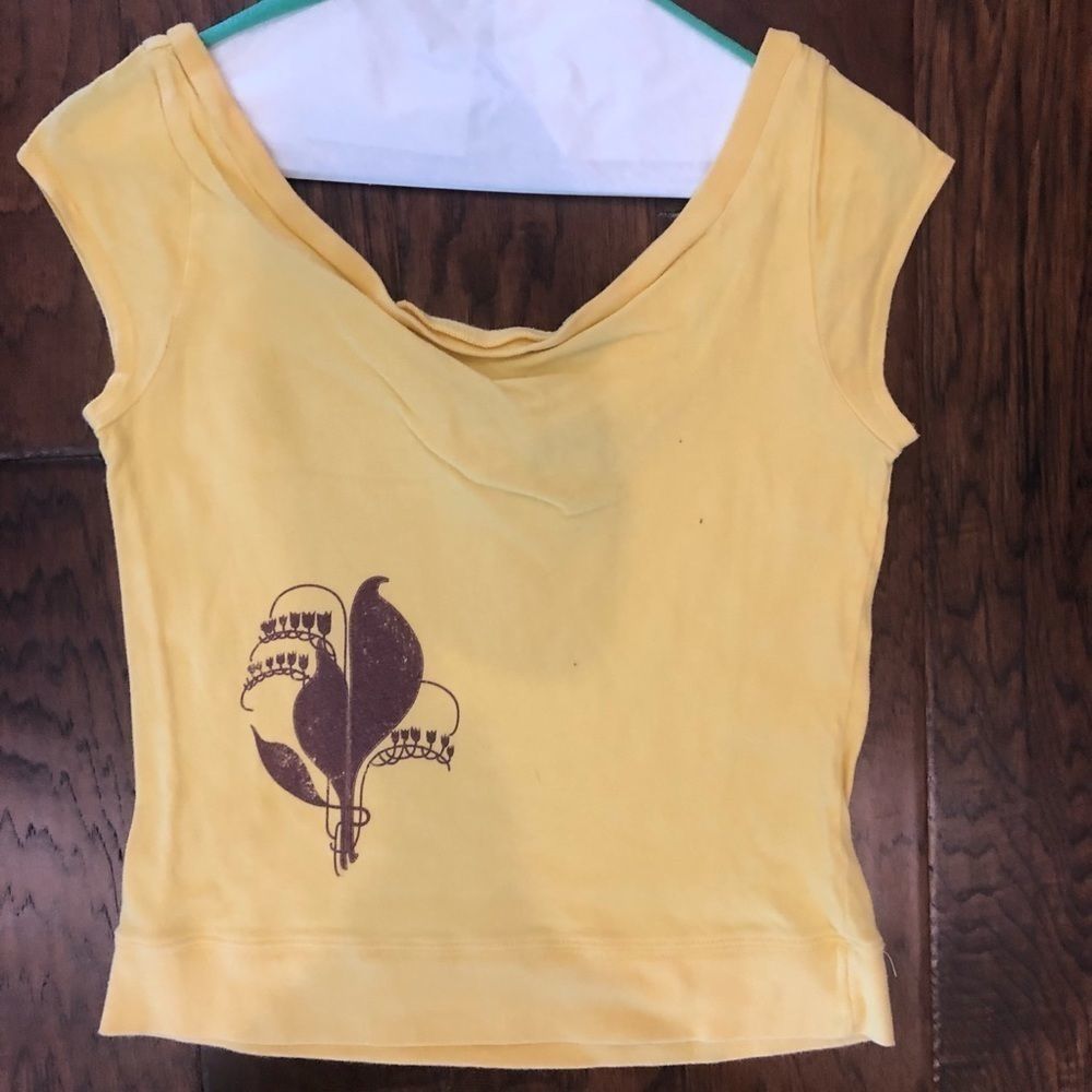 Yellow and brown Abercrombie & Fitch top